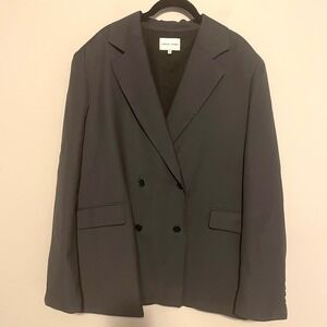 Loulou Studio Donau Double Breasted Wool Blazer XL Classic career minimalist